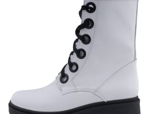 Λευκά Biker Boots 100% Leather New Arrival