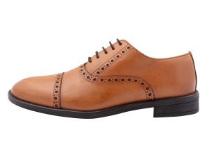 Prince Oliver Καφέ Brogue Leather Shoes